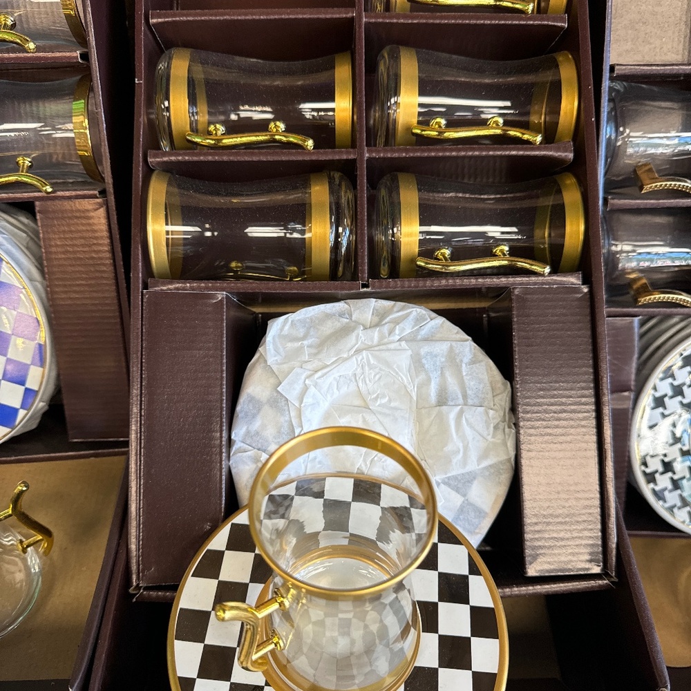 Turkish luxury tea cups / saucer set of 12